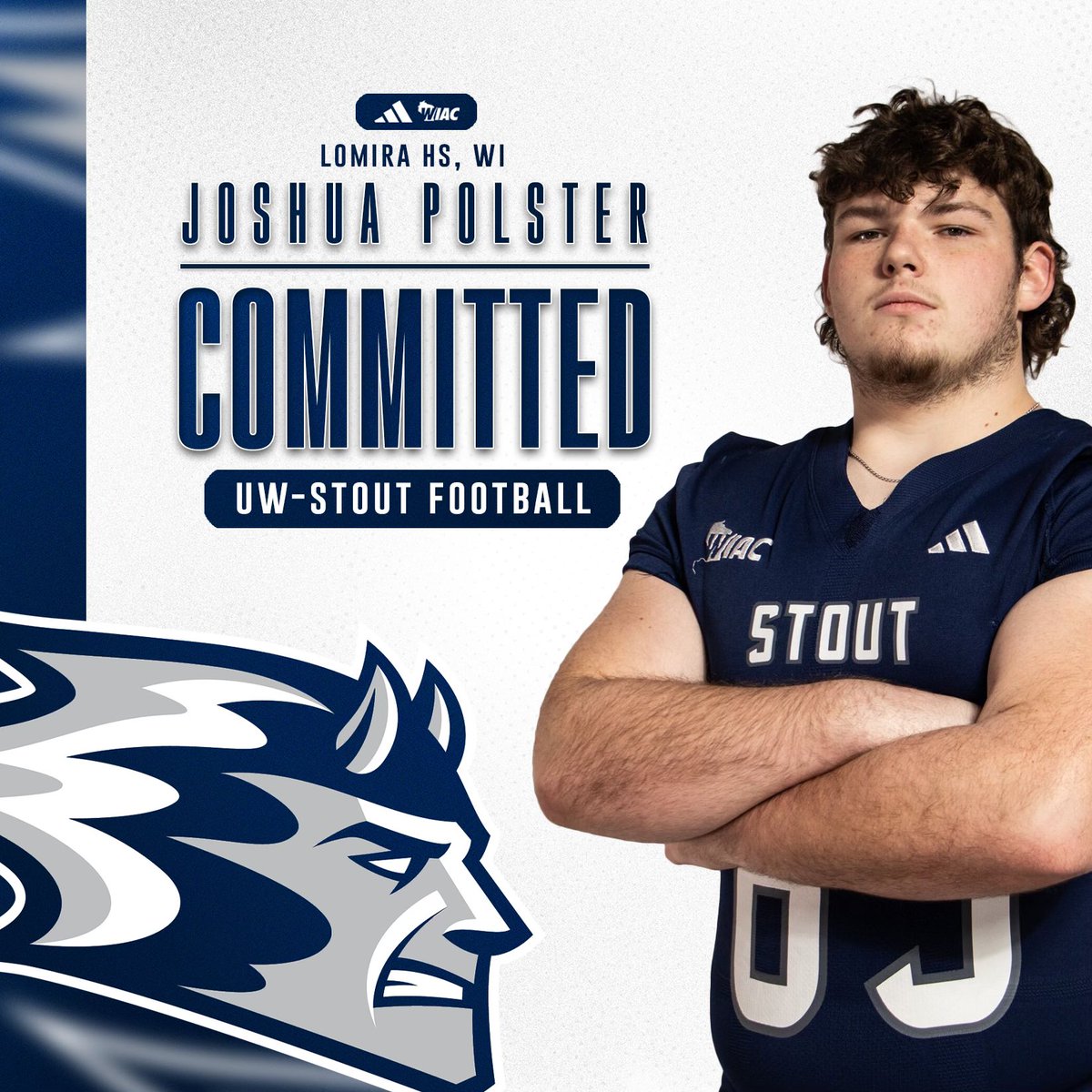 I am extremely excited to announce my commitment to <a href="/UWStoutFootball/">UW-Stout Football</a> to continue my academic and athletic career! Thank you <a href="/CoachDeBo76/">Derek Branch</a> for giving me this opportunity. A special thank you goes out to my teammates, coaches, and family for supporting me through this journey! 🔵⚪️