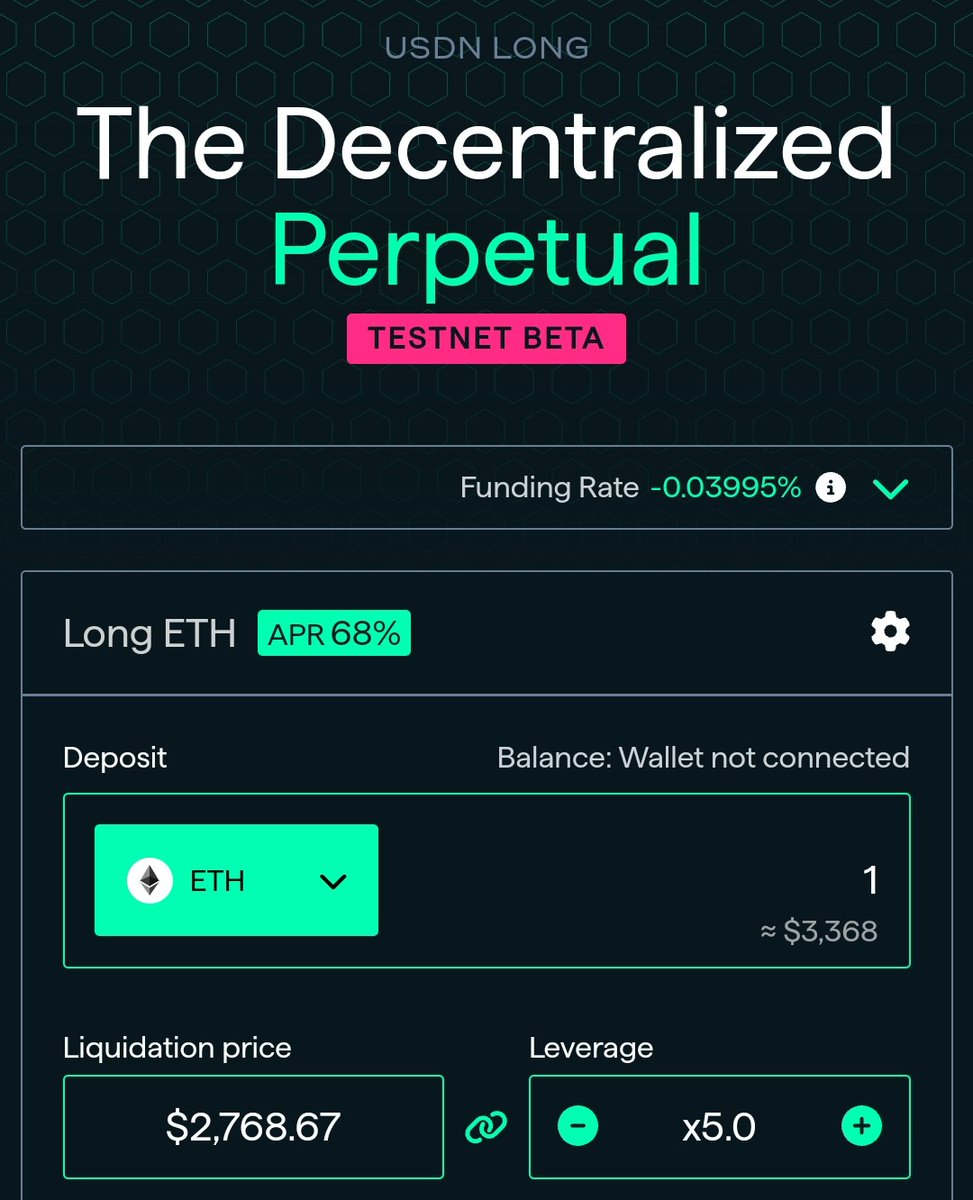 every_thing's tweet photo. Longing $ETH on SMARDEX Decentralized Perpetual right now, with a leverage of 5, would pay you 68% APR.

Yes. You read that right.

January.
https://t.co/mOGkdAYgRG https://t.co/9RrfYVxOg9