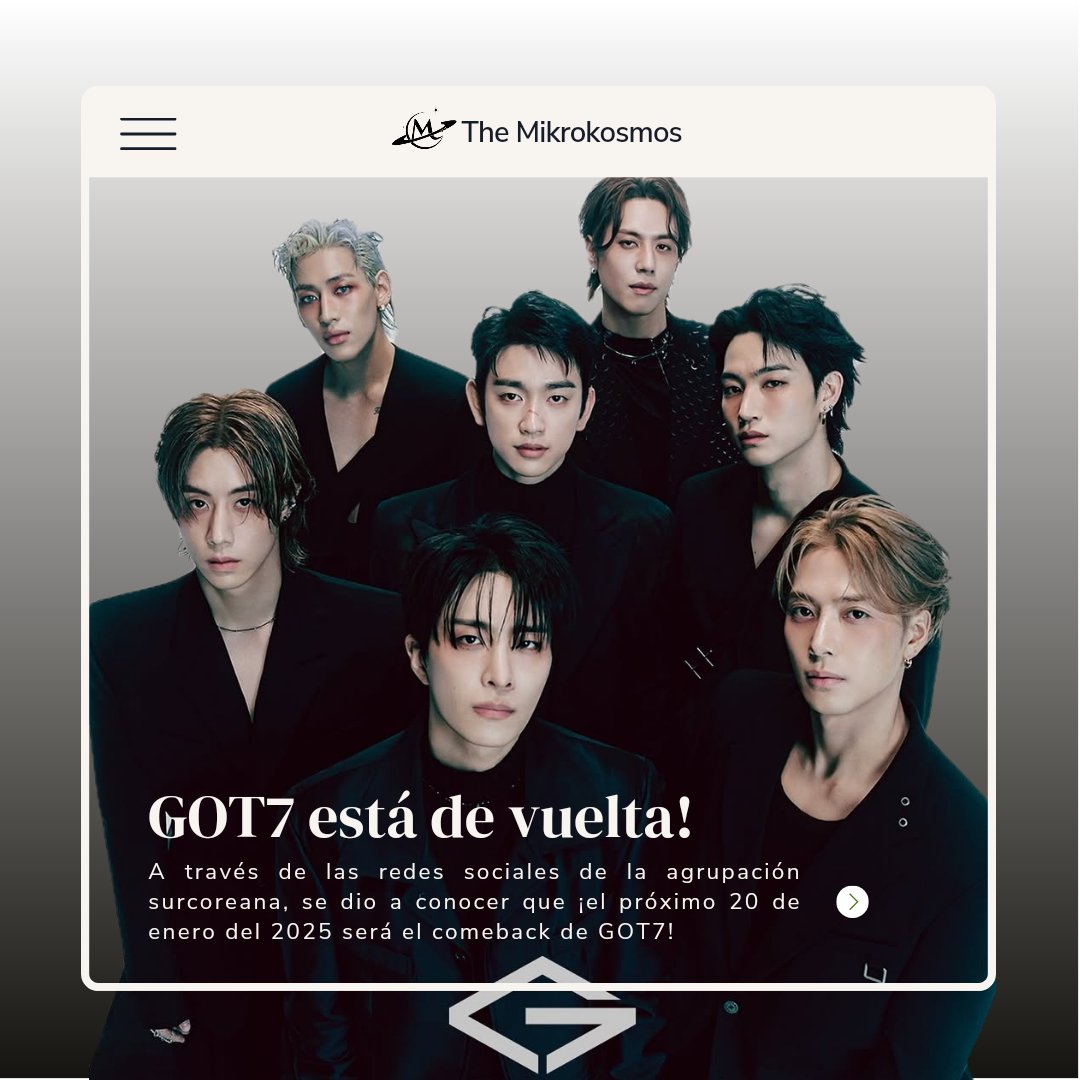 ¡El regreso que todas estábamos esperando! 💚 GOT7 está de vuelta, imparables y listos para conquistarnos de nuevo con su música✨️
¡Este próximo 20 de enero será su tan esperado comeback! 🚀
¿Quién es tu bias de GOT7?

#GOT7 #AhgaseForever