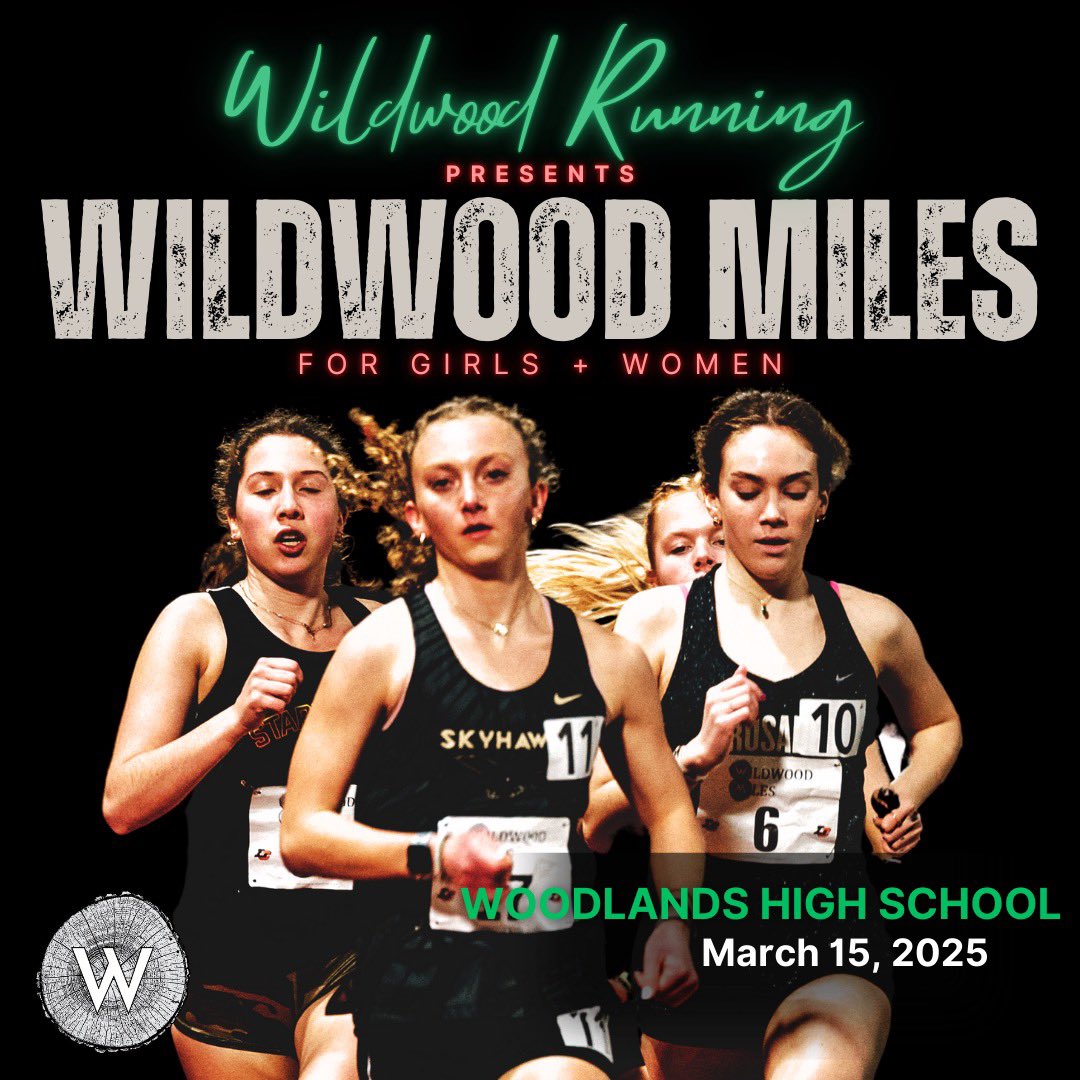 Lauren Watts (@coachlawatts) on Twitter photo To celebrate women & girls in sport, <a href="/RunningWildwood/">Wildwood Running</a> presents Wildwood Miles for Women & Girls at The Woodlands High School.
This empowering event focuses on bringing girls + women together under the lights for an awesome night of racing on March 15th
athletic.net/TrackAndField/… To celebrate women & girls in sport, <a href="/RunningWildwood/">Wildwood Running</a> presents Wildwood Miles for Women & Girls at The Woodlands High School.
This empowering event focuses on bringing girls + women together under the lights for an awesome night of racing on March 15th
athletic.net/TrackAndField/…