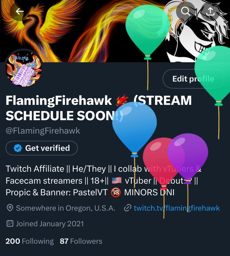 FlamingFirehawk's tweet photo. Birthday Balloons! Yay! https://t.co/EfQJ8R6Esz