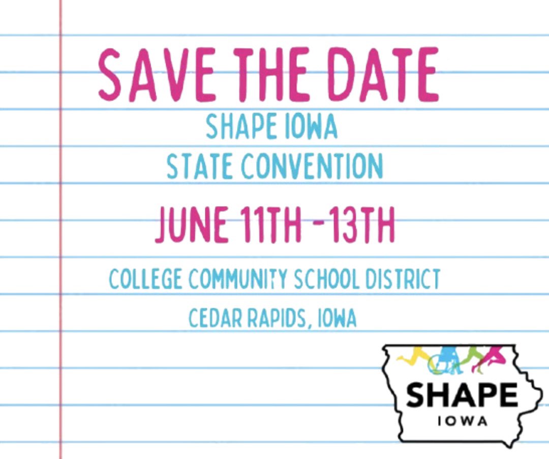 Save the date and share the news!  Our annual convention will be June 11th-13th at College Community School District in Cedar Rapids. More information to follow including presentation proposals and registration.