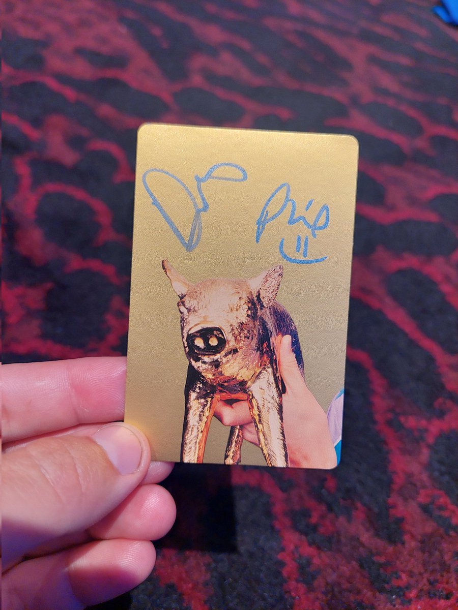RebeeRose's tweet image. Met Dan and Phil!!!! And got the golden pig card!! Most prized possession 🪙🐷 #terribleinfluence #phuckland #danandphil