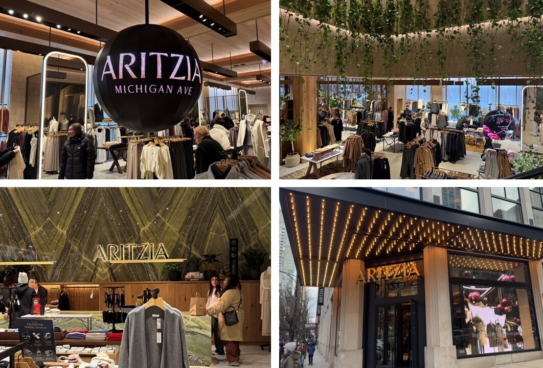 Within the past three weeks, Vancouver-founded women’s apparel brand Aritzia has opened three new flagships. We provide a first look at the Michigan Avenue flagship and insight into Aritzia's US geographic expansion strategy. bit.ly/3P2I7j0