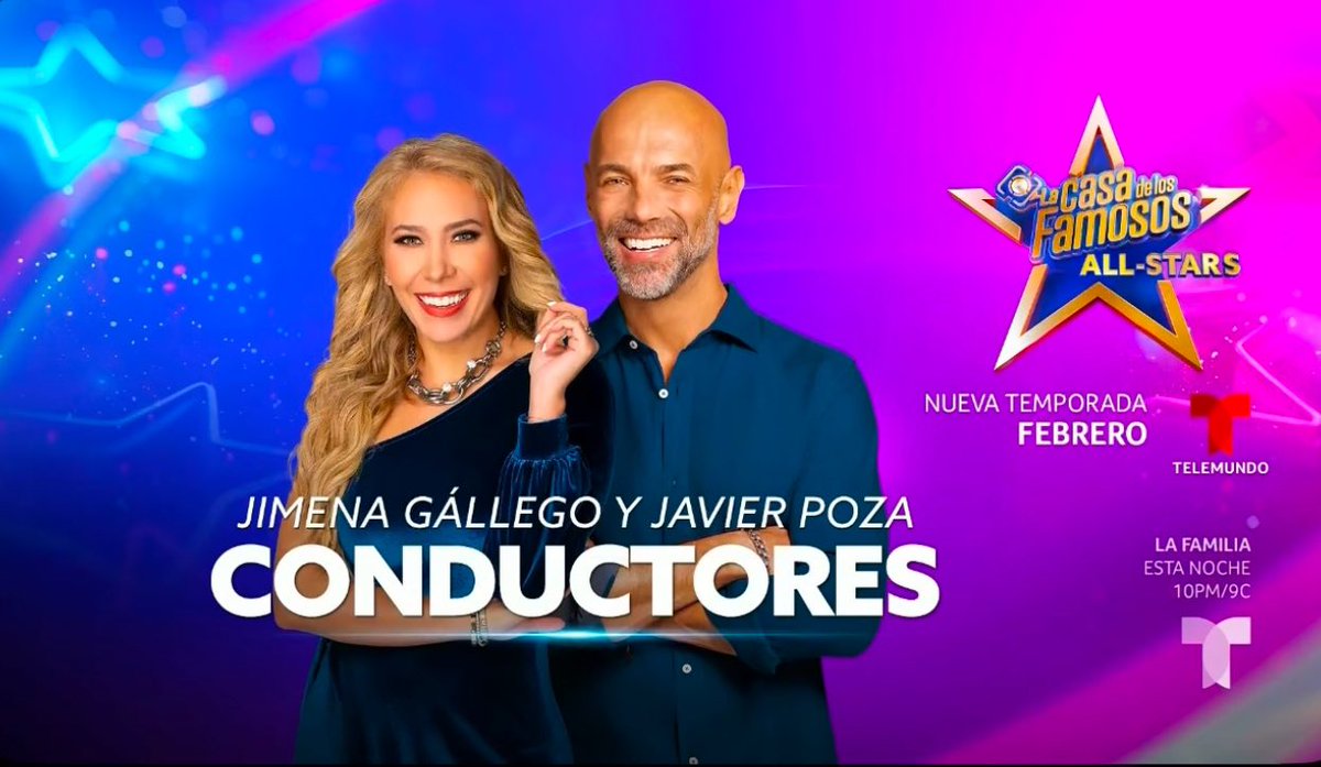 Javier Poza será el nuevo conductor de #lacasadelosfamososallstars junto a Jimena Gallego ¿opiniones? 💥#telemundo