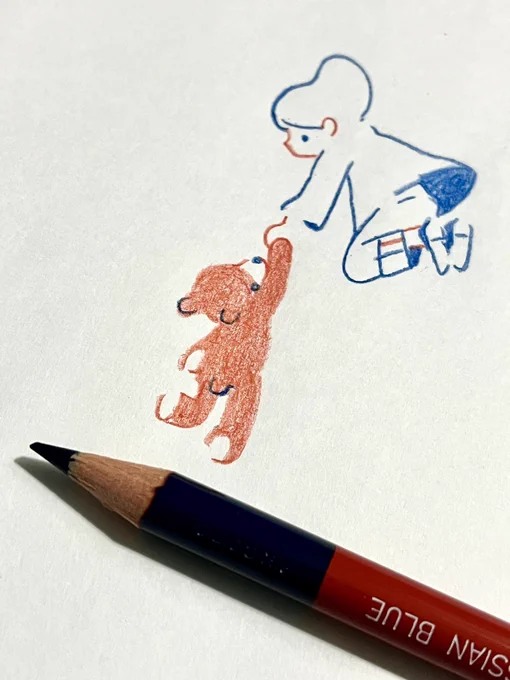 赤青鉛筆で描いています 