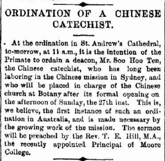 AustAnglican's tweet photo. Remembering today the Rev. George Soo Hoo Ten (1848-1934), pioneer of ministry to Chinese people in Sydney and beyond, who was made deacon @SydneyCathedral on 20 December 1885. Our first ordination of a person of Chinese heritage. #anglican #139years https://t.co/4qFwP5aja5 https://t.co/9Dey1ewSN6