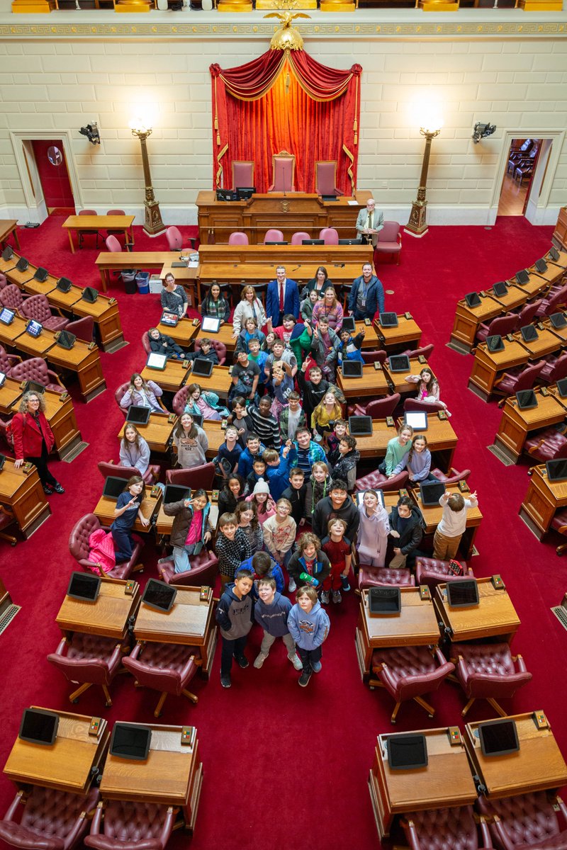 <a href="/EvanShanley1/">Evan Shanley</a> hosted a group of students from Cedar Hill Elementary School at the State House today. The <a href="/WarwickSchools/">Warwick Schools</a> students participated in a mock legislative session led by Rep. Shanley, where they debated different bills and learned how laws are made.