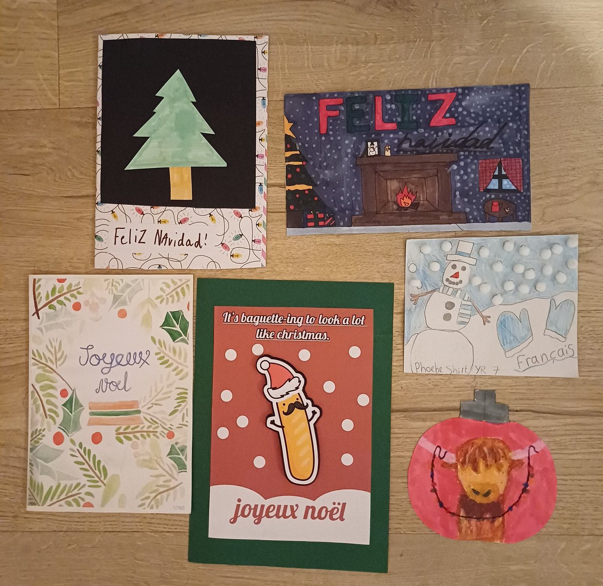 OACarlton_MFL's tweet photo. These are some of the cards that our students have made for the 'MFL Christmas Competition'!!! Well done to you all for taking part!!! Merry Christmas!!! 🎄🍬
#mflcarlton #carltonmfl #languagesarefun https://t.co/Nz0QN2rj55