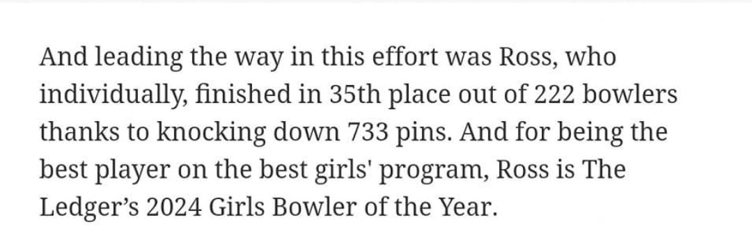 At first kinda like having a sister even though she is my cousin.
But now I don't even know her sometimes but I keep my eye on family regardless.
Congrats Bri
2024 Girls Bowler of the Year.
<a href="/allcoldinside/">AllColdInside</a> #Bowling