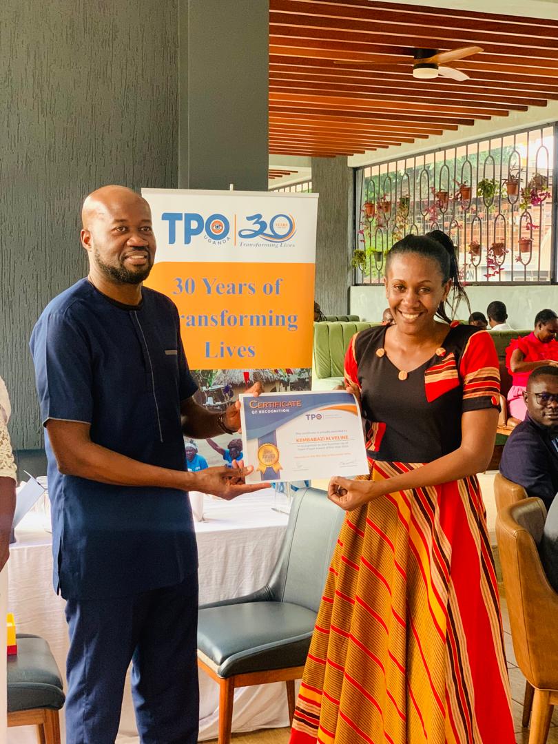 TpoUg's tweet photo. At the end, @TpoUg staff shared in the organization's focus for #2025 which is largely hinged on improving & growing human resource, diversifying funding and; data driven & client centric approaches #30YearsofTransformingLives #CelebratingEmployees #CelebratingExcellence https://t.co/uromz2RAVj