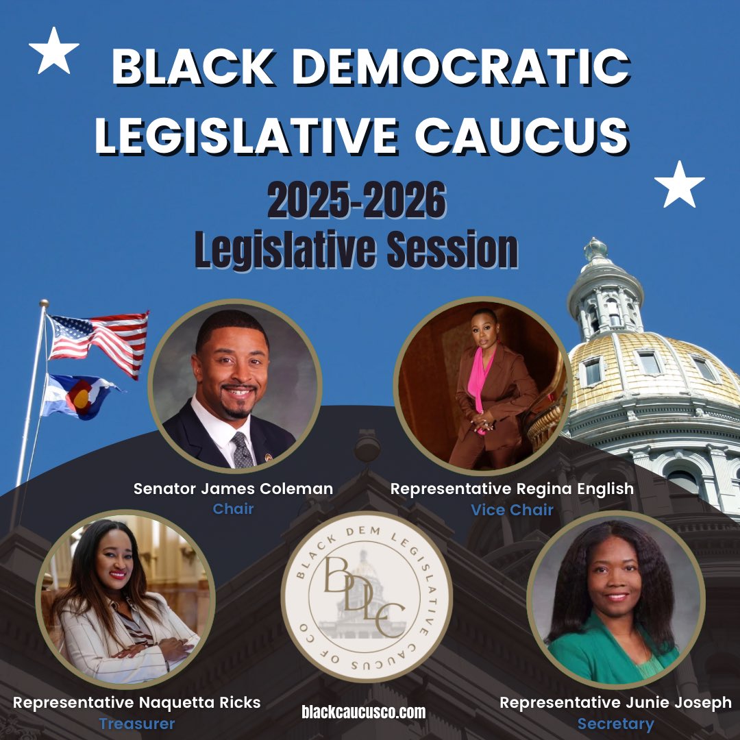Welcoming the new leadership team for Black Democratic Legislative Caucus 2025-2026:

Chair: Senate President James Coleman
Vice Chair: Representative Regina English
Secretary: Representative Junie Joseph
Treasurer: Representative Naquetta Ricks

Congratulations! 🎊