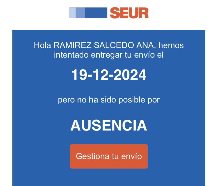 AnaRamirezPK's tweet photo. @SEUR_responde @SEUR A la izquierda el mensaje de entrega prevista, a la derecha, el mensaje recibido mientras estaba en casa esperando que llegara el envío. ¡No hay una vez que entreguéis en tiempo en forma! https://t.co/FbS5fmwkeq