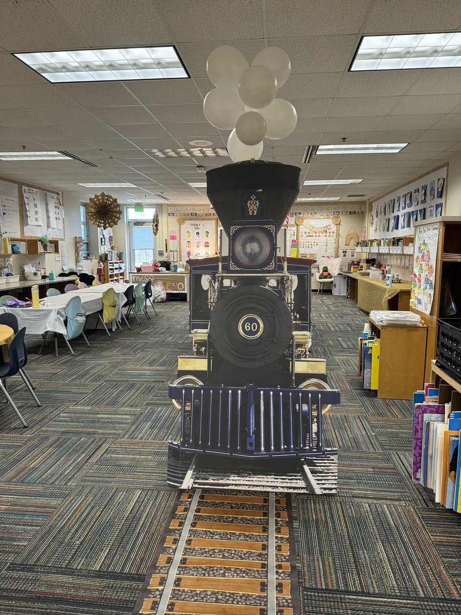 MrsSeeby's tweet photo. Ms Seeby &amp; Ms Briceno are ready to board the polar express 🚂 @wle_elem1955 https://t.co/Ug9lLyG8If