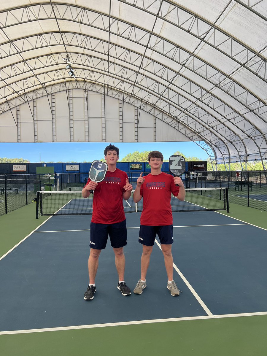 lsabaseball24's tweet photo. Fun day competing at the Opelika Sportsplex. Senior Sam Jackson and Junior Ethan Hardee emerge victorious! #lsabaseball #pickleball #bluecollar https://t.co/TJQpckDLbd