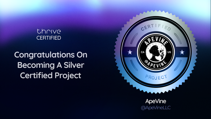 thriveprotocol's tweet photo. Every day, we'll feature a new Thrive Certified Project. 

To get featured, get certified...

@ApeVineLLC can now unlock up to $50K in funds from leading chains in our $70M+ Thrive Certified Challenge.

Builders: Get your project certified today.

https://t.co/ESMaigPjp8 https://t.co/yzKEx2MpcZ