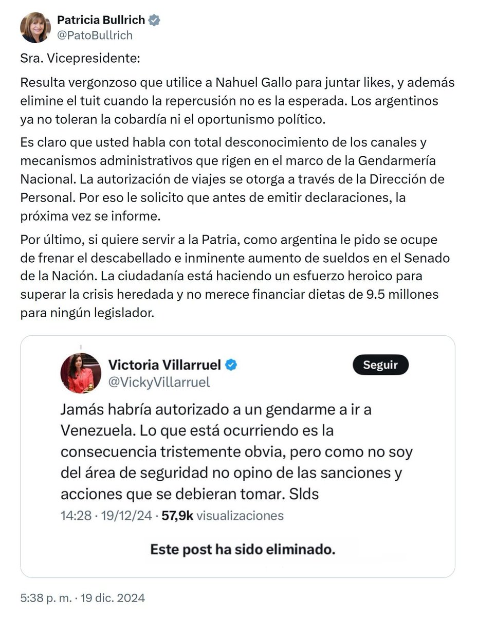 porquetendencia's tweet photo. "Patricia Bullrich":
Por el tweet que publicó @PatoBullrich sobre Victoria Villarruel https://t.co/wD49JcQrS8