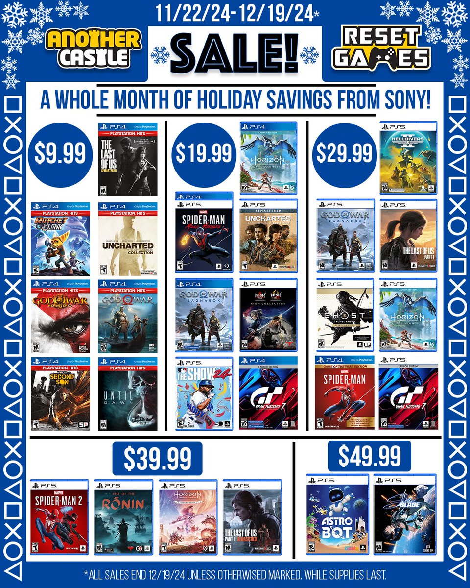 ResetGames's tweet photo. Remember - today is the last day for some big savings on Sony titles. Hurry in to take advantage of this special sale! https://t.co/ZZkS7l3LO0
