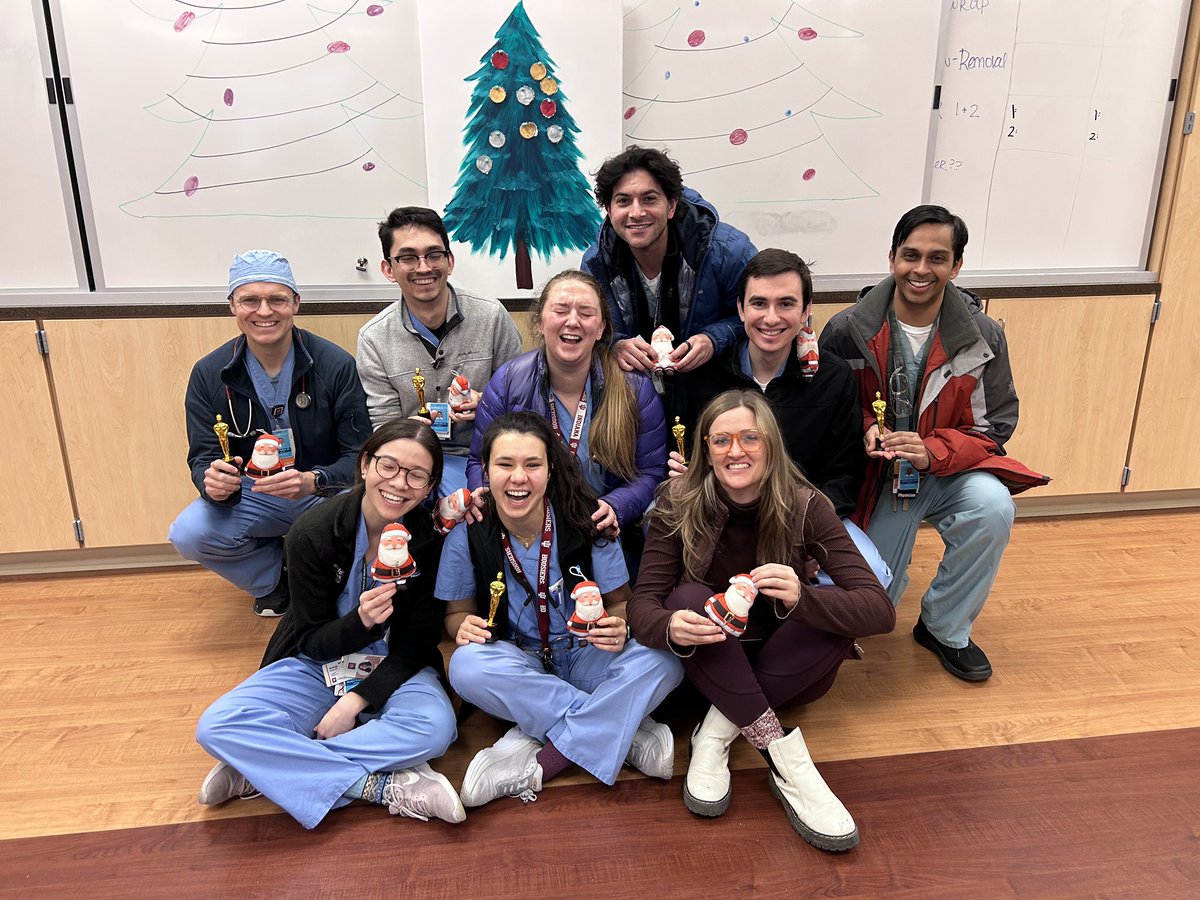 I love my co interns! ft. poorly photoshopped in night float team and Santa ex laps #gensurg #residency