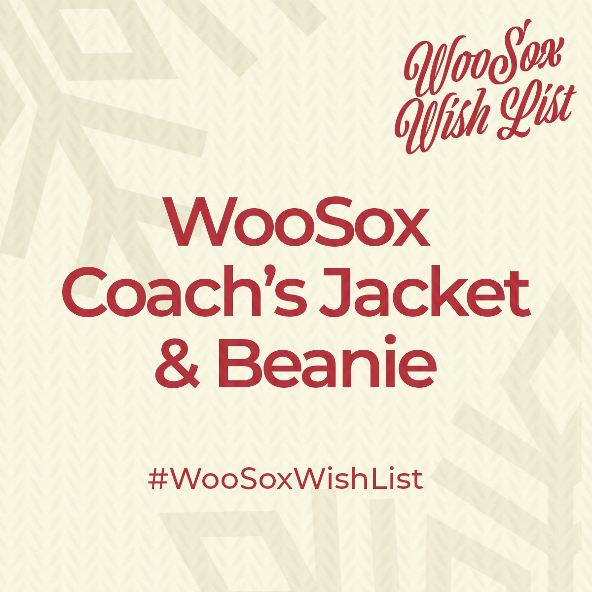 WooSox's tweet image. We have a reallllly cool coaches jacket and knit hat up for grabs! 😁

RT for a chance to win!

#WooSoxWishList