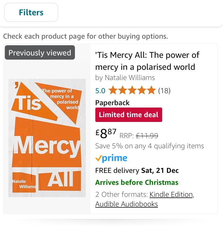 Cheapest I’ve seen ‘Tis Mercy All online, for anyone still doing their Christmas shopping! #TisMercyAll <a href="/SPCKPublishing/">SPCK Publishing</a>