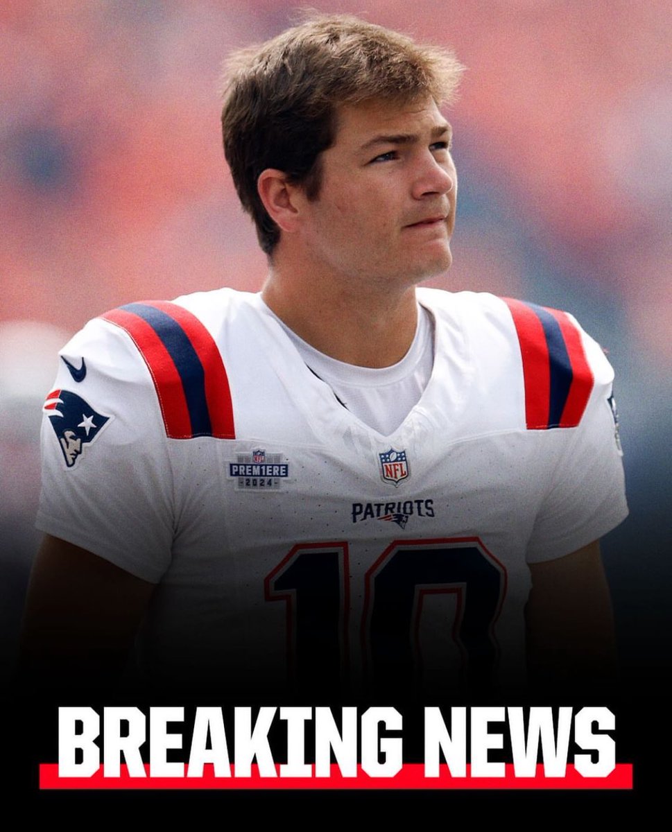 drakemayeloverr's tweet photo. BREAKING: Drake Maye has been ruled OUT of Sundays game against the Buffalo Bills with an apparent back injury. Maye reportedly developed this injury by carrying the Patriots for the past 10 weeks. https://t.co/N7jpIST8yd