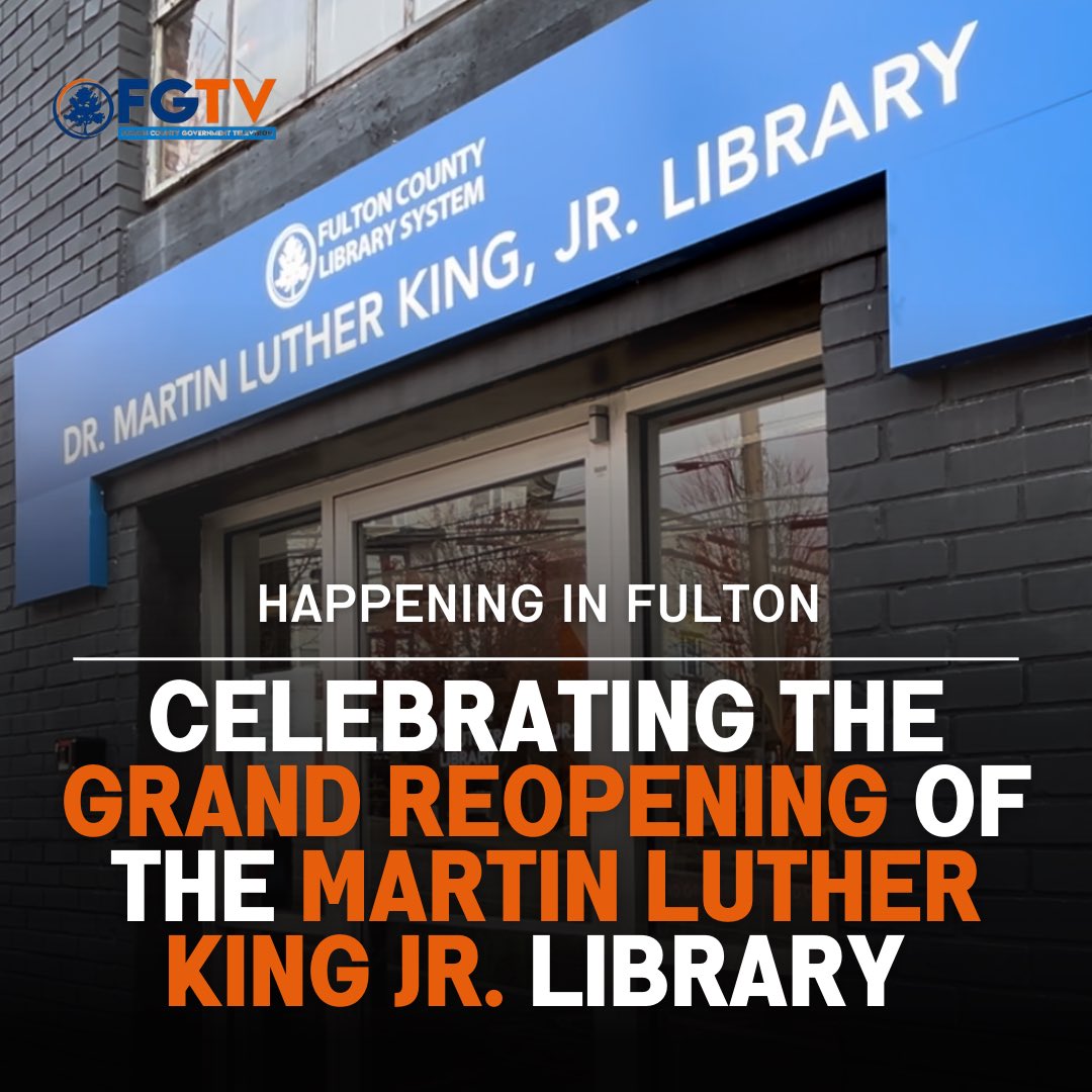 FGTV's tweet image. 🎉 The newly reopened Dr. Martin Luther King, Jr. Branch Library in Atlanta’s Old Fourth Ward is now a hub for history, learning, and connection. Explore the renovations and legacy: youtu.be/cco8r56vvVc?si… #MLKLibrary #FultonCounty #CommunityImpact