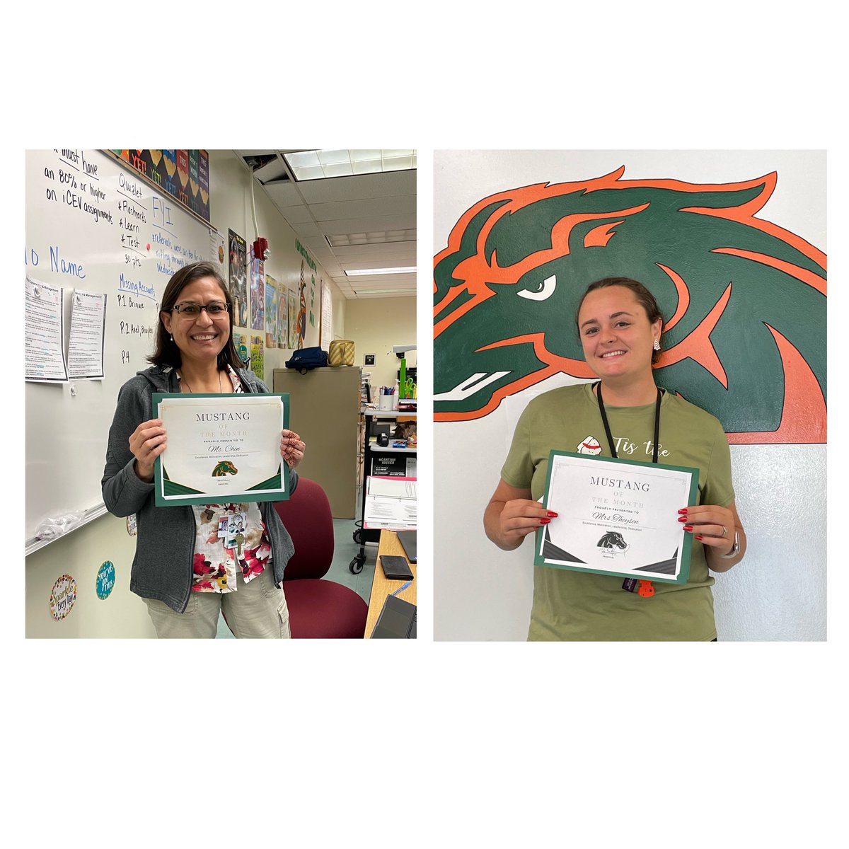 The Mustangs of the Month for December goes out to our incredible Science Department teachers,Ms.Theysen and Ms. Chin! 🧪🌟 Thank you for your dedication and passion for education. Keep inspiring us all! #MustangPride #ScienceStars
