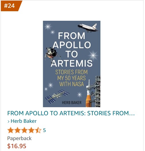 Happy to see my new book at #24 on Amazon's Best Sellers list in the Astronautics and Space Flight book category.