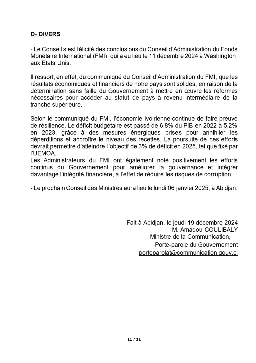 Porte-parolat GouvCI tweet media