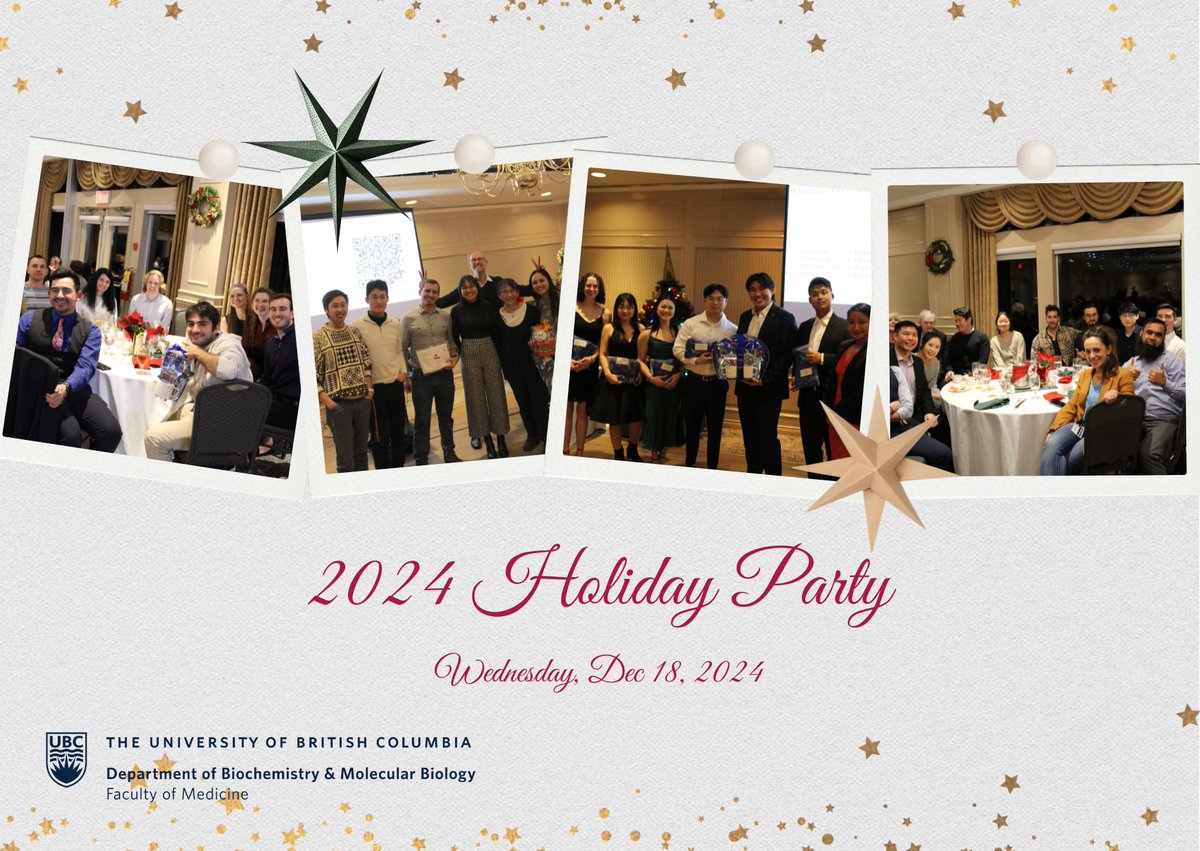 Thank you to everyone who came and joined us in celebrating the holiday season! Your presence made it a cheerful and memorable evening 🎄✨

More photos on our website: biochem.ubc.ca/2024-bmb-holid…
