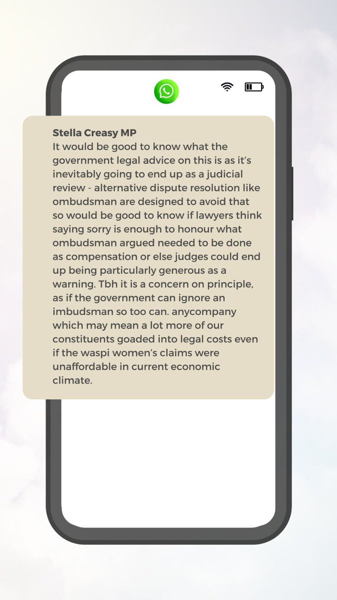 Exc: Labour MPs confront Liz Kendall over WASPI devision in leaked WhatsApp messages.

They voice “shock”, suggest No 10 has failed to learn lessons from pensioners’ winter fuel cut, and seek legal advice the decision was based on.

“My integrity is worth more than this,” says