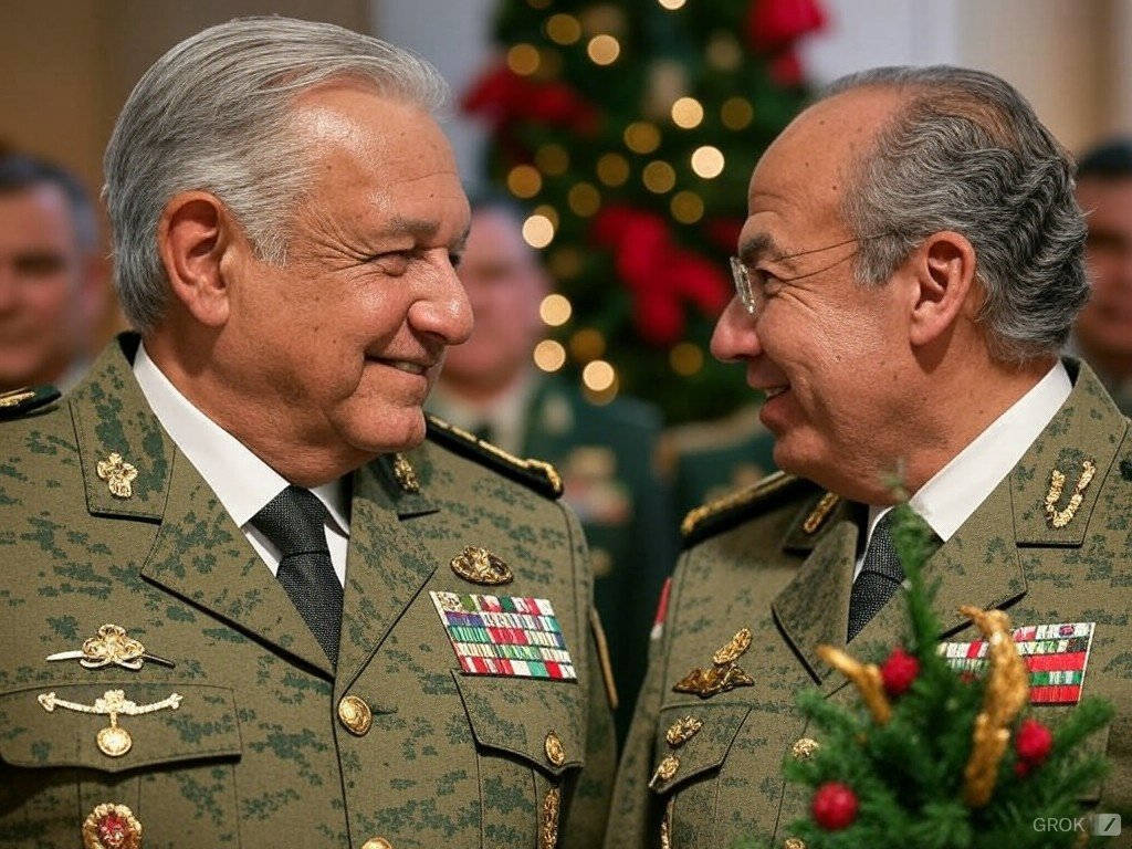 Los que prometieron militarizar al país viendo como sus  calderonistas guindas festejan el triunfo de la militarización.