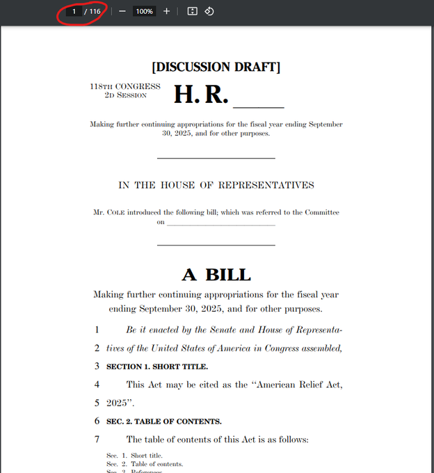 the_LOOPcast's tweet image. WOW: The new CR (#ContinuingResolution) was cut down from over 1,500 pages to 116.

Thank you, President Trump and Elon‼️