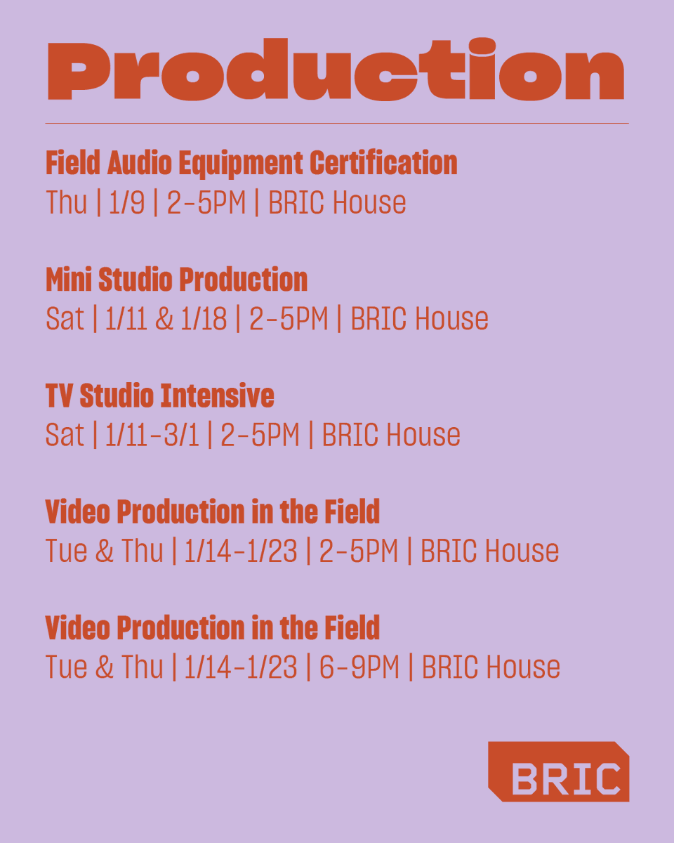 New year, new you 👀 Let’s make 2025 your most creative year yet! Whether you’re looking to elevate your craft, or finally embark on your passion project, we’ve got you covered with low-cost, high-quality courses taught by industry pros.

Sign-up today at bricartsmedia.org/classes/?initi….