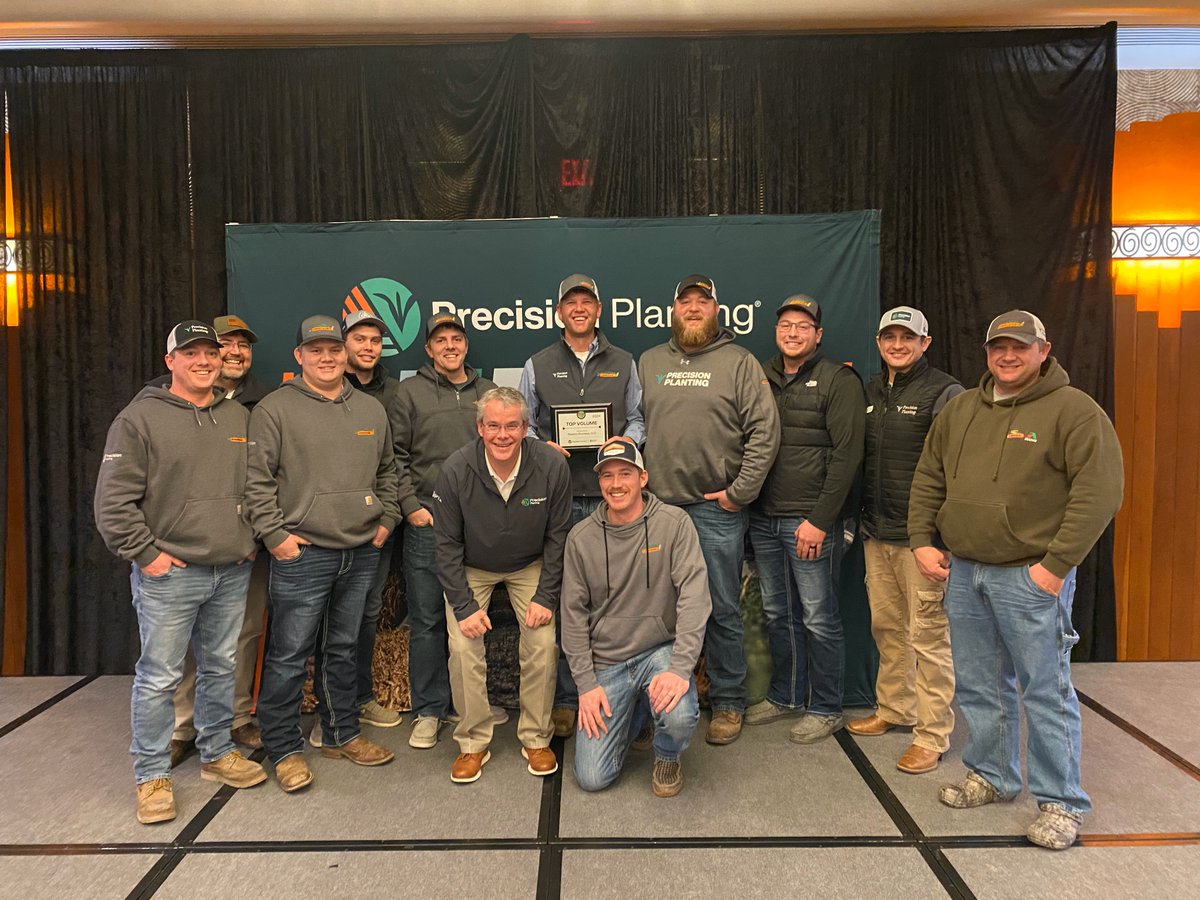 We recently won the Top Volume award as a Precision Planting Premier Dealer! Big thank you our team, and to the growers who helped make this possible. We are grateful for you!