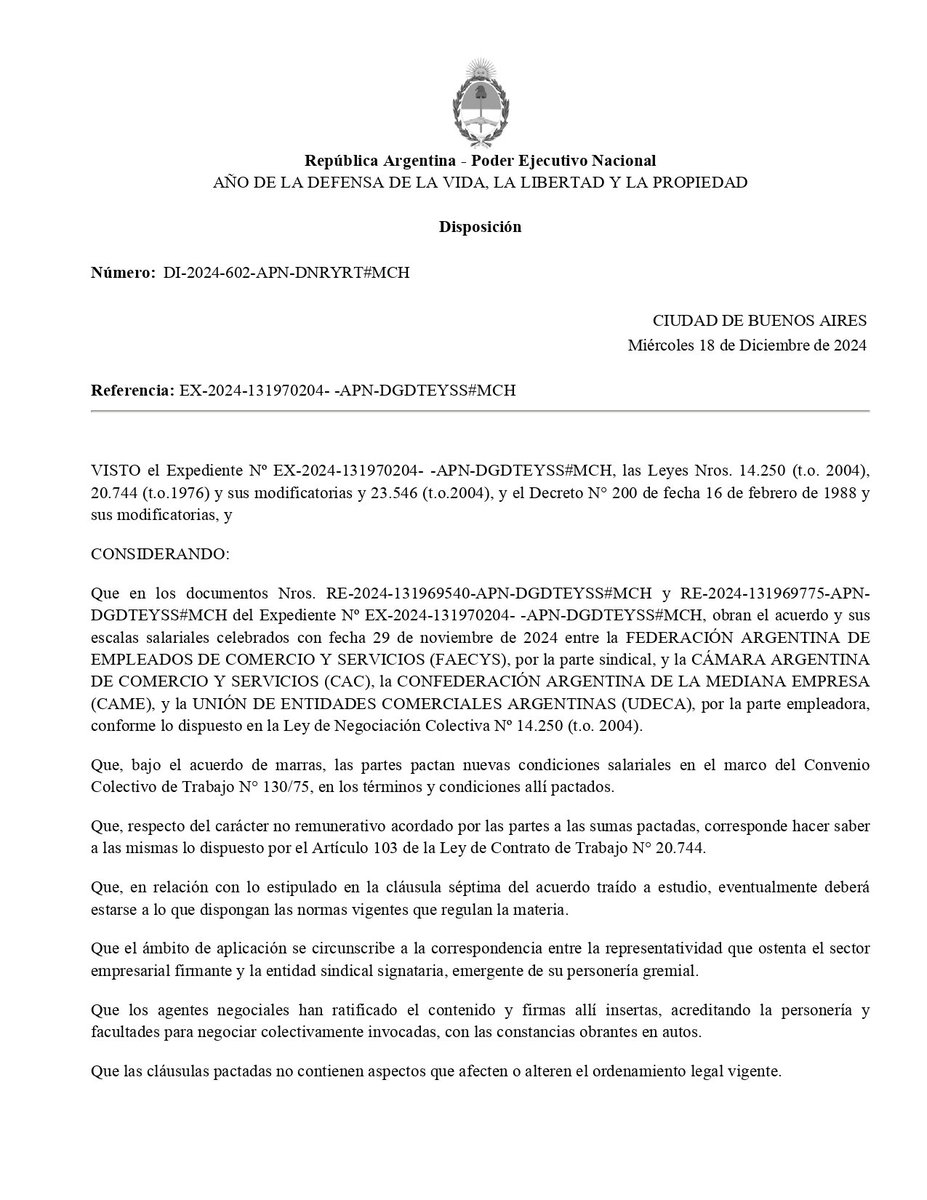 asa1301's tweet photo. 📣Homologación acuerdo paritario noviembre/diciembre 2024. #Comercio #empleadodecomercio #faecys https://t.co/r1OtVcihkW