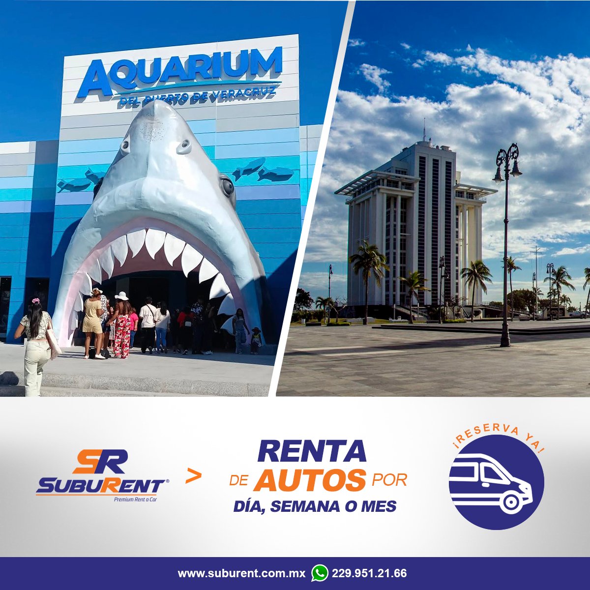 SUBURent's tweet photo. ¡Recorre #Veracruz sobre ruedas y a tu ritmo! 🚗✨ Renta un auto con #SubuRent y que la aventura comience. ¿Playa, atracciones o paseo por el centro histórico ? Tú eliges. 😉🌴
.
¡𝗥𝗘𝗦𝗘𝗥𝗩𝗔 𝗬𝗔!
🌐 https://t.co/iPH9g3HSKO
📲 229 951 2166 https://t.co/eYdccBtOMB