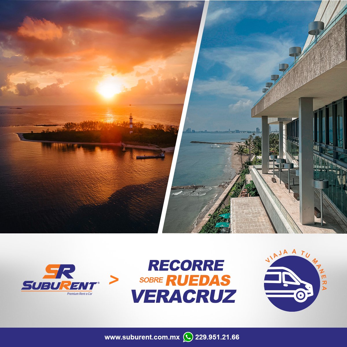 SUBURent's tweet photo. ¡Recorre #Veracruz sobre ruedas y a tu ritmo! 🚗✨ Renta un auto con #SubuRent y que la aventura comience. ¿Playa, atracciones o paseo por el centro histórico ? Tú eliges. 😉🌴
.
¡𝗥𝗘𝗦𝗘𝗥𝗩𝗔 𝗬𝗔!
🌐 https://t.co/iPH9g3HSKO
📲 229 951 2166 https://t.co/eYdccBtOMB