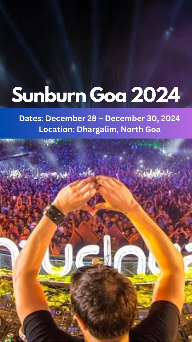 GoaNirvana's tweet photo. Sunburn Goa 2024
Goa is all set to host the most electrifying event of the year — the Sunburn Goa 2024. From December 28 to December 30, 
https://t.co/11ZymDBu2S https://t.co/o2ckKihWVk