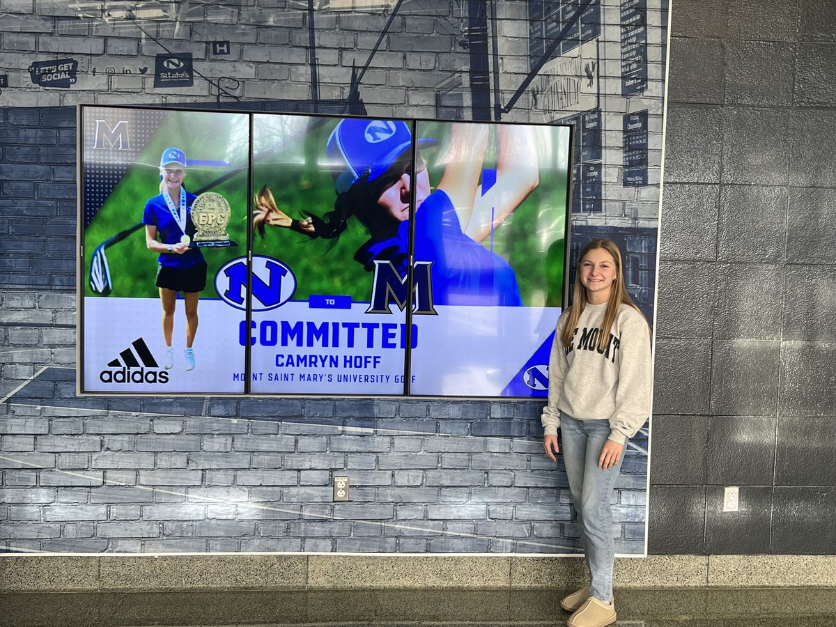 Congratulations Camryn Hoff who signed her National Letter of Intent to continue her academic &amp; golf career at Mount St. Mary’s University! Hard work pays off yet again! #NazarethProud #GoBlueEagles