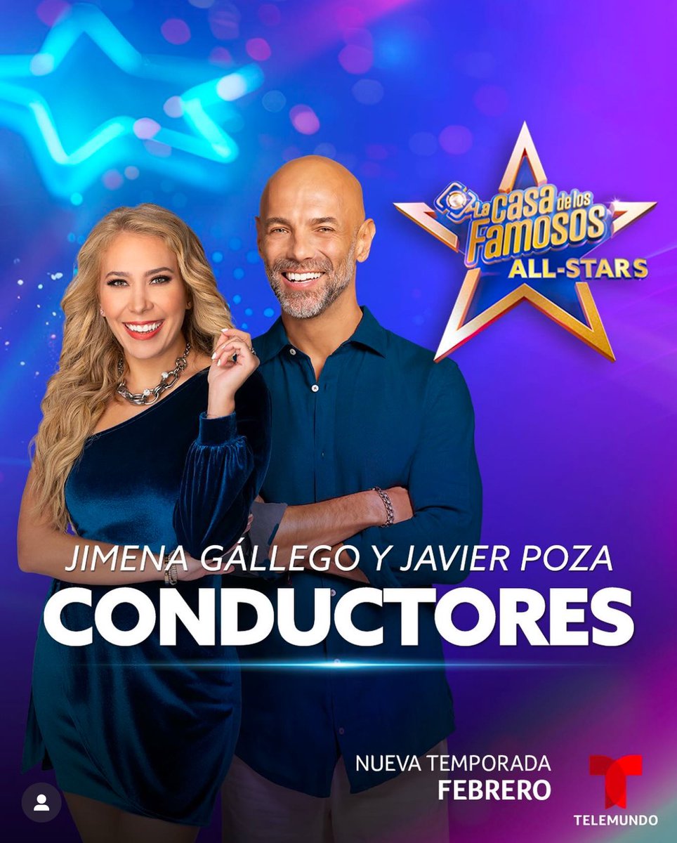 Javier Poza se integra en la conducción junto con Jimena Gallego para La casa de los famosos All stars, en febrero del 2025