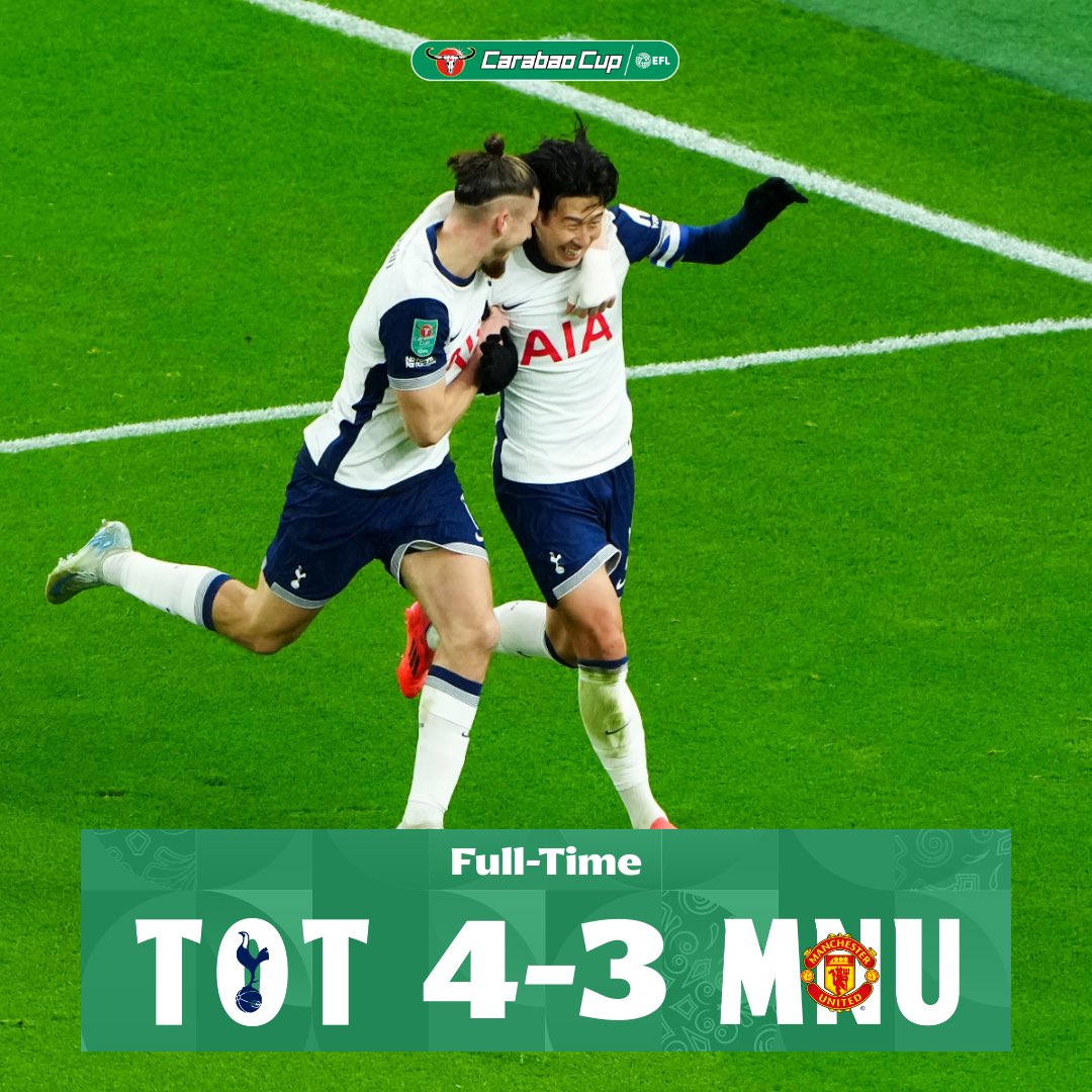 Carabao_Cup's tweet photo. 🤯 WHAT A GAME!

#CarabaoCup | @SpursOfficial https://t.co/to7DgQGHQX