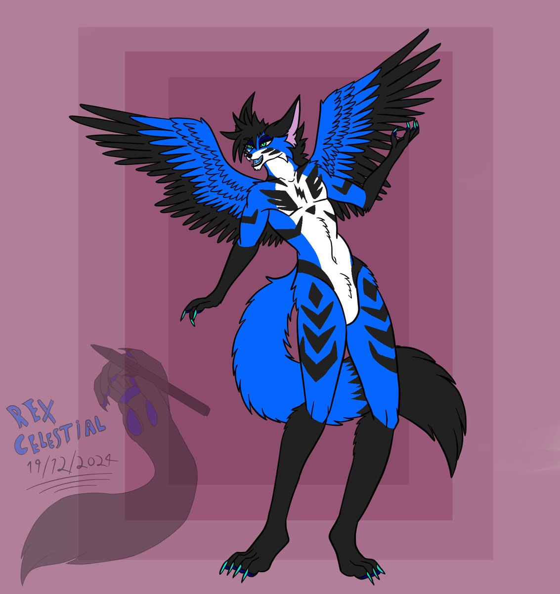 ( Eu não queria postar aqui) 

Já faz um tempo que eu não desenho o Rex com as asas dele, então decidi fazer, meu fursona Primário e minha personificação  uwu 
espero que gostem owo 

Meu Bluesky:       bsky.app/profile/rexcel…

me sigam no Telegram: t.me/rexfoxblue