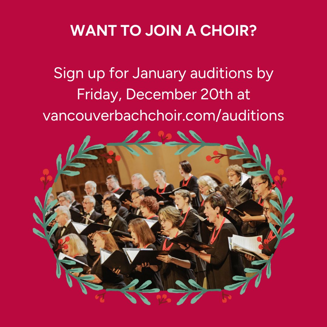 VanBachChoirs's tweet photo. The VBFC Office will be closed December 23-January 5. Sarabande and the VBC Symphonic Choir will resume rehearsals January 7th. Cantabile and the children's choirs will resume on January 15th.
Sign up for an audition by Friday December 20th at https://t.co/J03T89ekxW https://t.co/q5YiNRJHGh