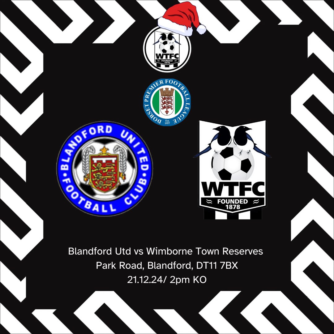Wimborne Town FC Reserves (@wtfcres1878) on Twitter photo NEXT UP:
Our last match before Christmas see us head to <a href="/BlandfordUtdFC/">Blandford United FC</a>
π Blandford Utd FC
β½οΈ <a href="/DPL_official/">Dorset Premier Football League</a>
ποΈ Park Road, Blandford
πDT11 7BX
ποΈ21.12.2024
β°2pm KO
#upthemagpies π₯§ NEXT UP:
Our last match before Christmas see us head to <a href="/BlandfordUtdFC/">Blandford United FC</a>
π Blandford Utd FC
β½οΈ <a href="/DPL_official/">Dorset Premier Football League</a>
ποΈ Park Road, Blandford
πDT11 7BX
ποΈ21.12.2024
β°2pm KO
#upthemagpies π₯§
