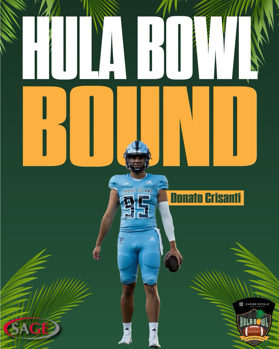 Hula Bowl (@hula_bowl) on Twitter photo Hula Bowl Bound! 👏🏼
<a href="/donatocrisanti/">Donato Crisanti</a> has officially accepted his invite to the Caribe Royale Orlando 2025 Hula Bowl All-Star Game!
#3MoreFeet | #HulaBowl2025 🏈
<a href="/RhodyFootball/">Rhody Football</a> <a href="/SAGECards/">SAGE Collectibles</a> <a href="/cariberoyale/">Caribe Royale Orlando</a> <a href="/NFL/">NFL</a> <a href="/CoachScottFB/">Coach Scott Phillips</a> Hula Bowl Bound! 👏🏼
<a href="/donatocrisanti/">Donato Crisanti</a> has officially accepted his invite to the Caribe Royale Orlando 2025 Hula Bowl All-Star Game!
#3MoreFeet | #HulaBowl2025 🏈
<a href="/RhodyFootball/">Rhody Football</a> <a href="/SAGECards/">SAGE Collectibles</a> <a href="/cariberoyale/">Caribe Royale Orlando</a> <a href="/NFL/">NFL</a> <a href="/CoachScottFB/">Coach Scott Phillips</a>