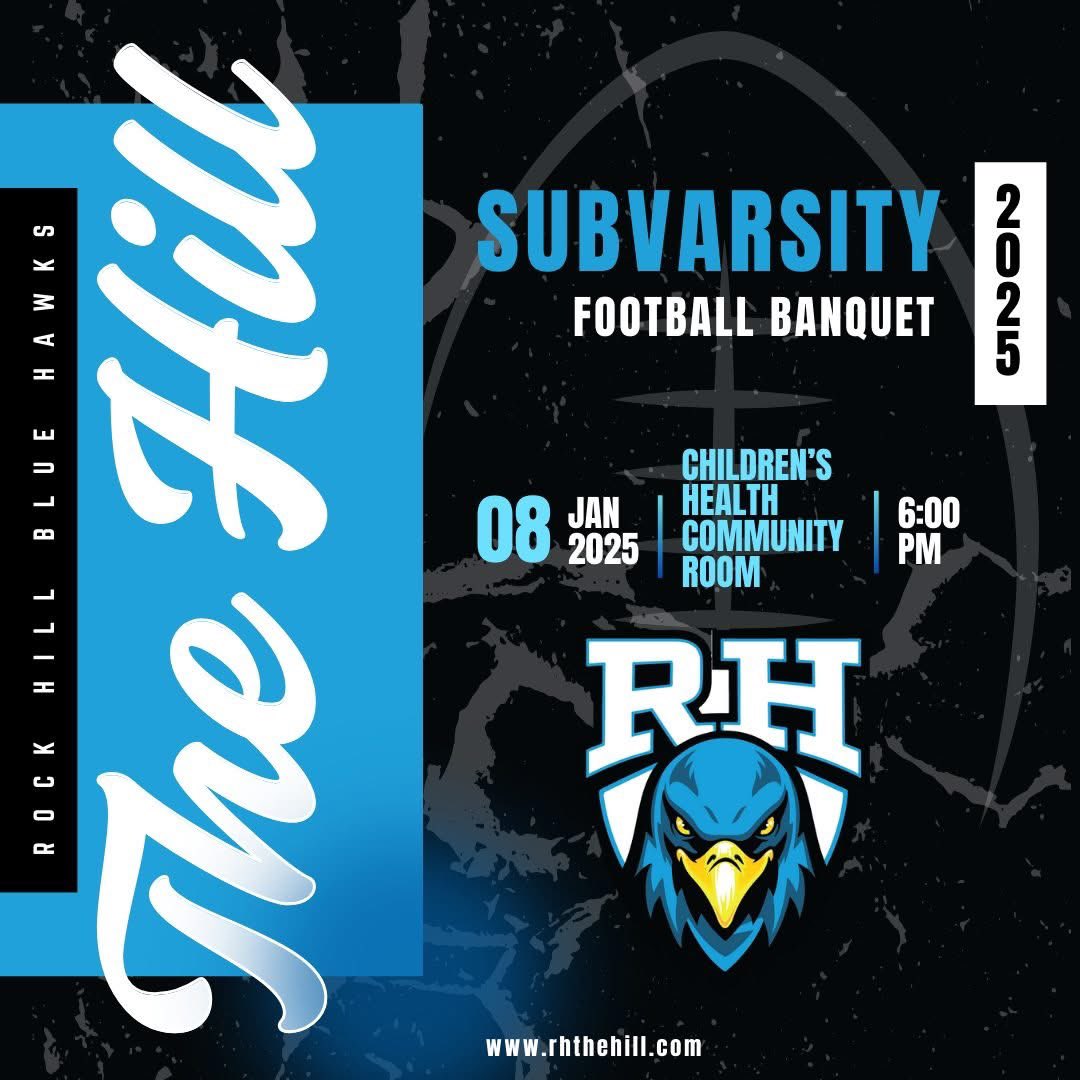 BHChampions's tweet photo. Join us in celebrating the 2024 Rock Hill Football Season at the SubVarsity Banquet!

Enjoy dinner and refreshments as we honor the team’s successful season!

✅RSVP now at https://t.co/6PdqHIKRko

We can’t wait to celebrate with you! 🏈 @RockHill_FB https://t.co/kpqVEIDs6J
