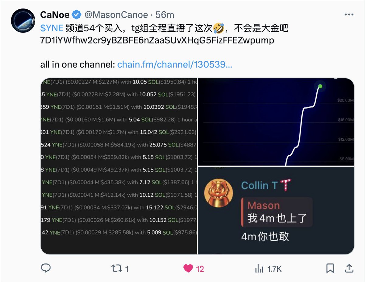 应该不少 chain.fm 用户抓住了 $YNE 吧