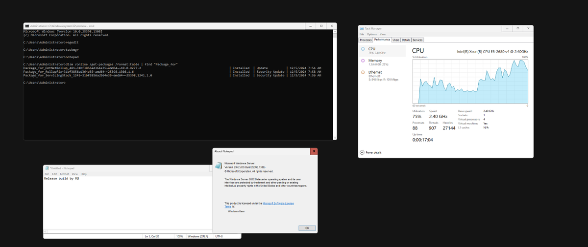 WZorNET's tweet photo. 😻📢Windows Server, Version #23H2, #AnnualChannel, (#UpdatedDecember2024)👉 https://t.co/GNUYdtfcHt
📋OS Build 25398.1308.zn_release_svc_prod1.241204-0610 with #KB5048653 📋https://t.co/weHbqjSMNd
📁ENGLISH, CORE X64, #VOLUME from #VLSC ISO👨💻👉https://t.co/deFFHyYkPL
👁️by W.Z.T🪄 https://t.co/kfMrIVOcDN